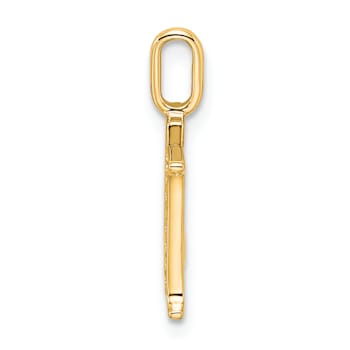 14K Yellow Gold Diamond Letter M Initial Pendant