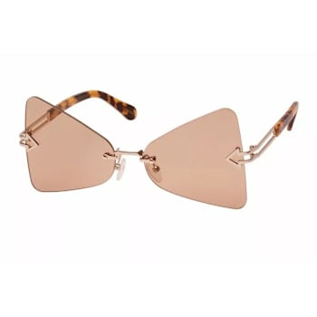 Karen Walker Gold Tone and Tortoise Frame / Brown Lenses Sunglasses