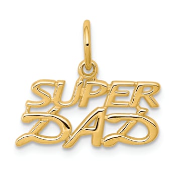 10K Yellow Gold SUPER DAD Charm
