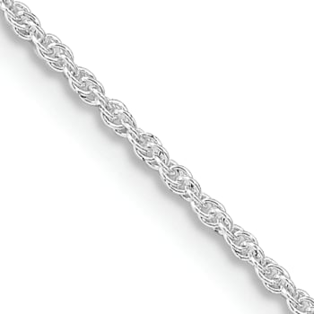 Rhodium Over Sterling Silver 1.3mm Loose Rope Chain with 2 Inch
Extension Necklace