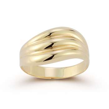 Bellissima Gold 14K Yellow Gold Triple Wave Ring