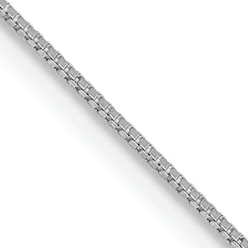 Rhodium Over 14k White Gold 0.5mm Solid Box 13 Inch Chain