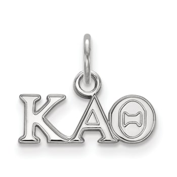 Rhodium Over Sterling Silver LogoArt Kappa Alpha Theta Extra Small Pendant