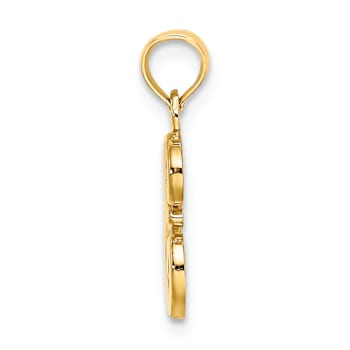 14k Yellow Gold Script Letter E Initial Pendant