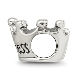 Sterling Silver Princess Crown Bead