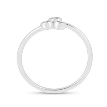 Lab Grown Diamond Bypass Rhodium over Sterling Silver Open Ring