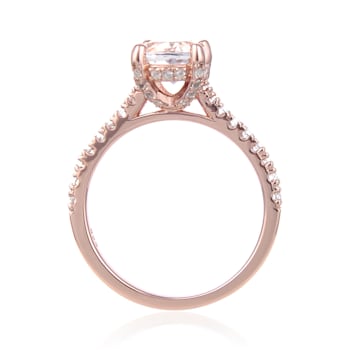 Round White Topaz 14K Rose Gold Over Sterling Silver Ring, 3.28ctw