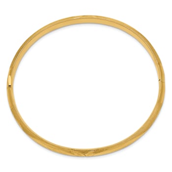14K Yellow Gold 4/16 Florentine Hinged Bangle Bracelet