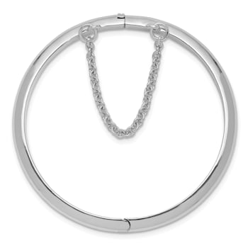 Rhodium Over Sterling Silver Polished 4mm with Safety Hinged Children's Bangle