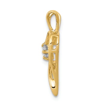 14k Yellow Gold Diamond Heart Pendant