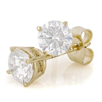 Lab-Grown Diamond Solitaire Stud Earrings 1.00ctw In 10K Yellow Gold