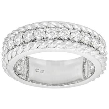 Moissanite Band Ring In Platinum-Enhanced Sterling Silver 1.14ctw
Diamond Equivalent Weight