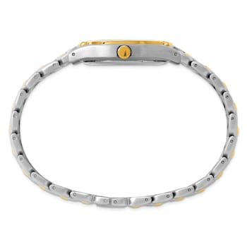 Mens Charles Hubert Two-tone Brass White Dial Watch