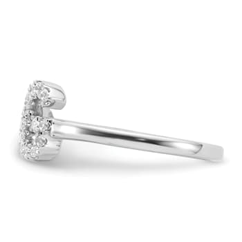 Rhodium Over 14K White Gold Lab Grown Diamond VS/SI GH, Initial G
Adjustable Ring