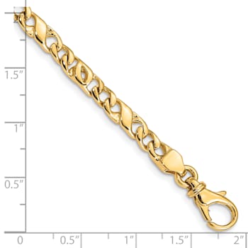 14K Yellow Gold 4.8mm Hand-Polished Fancy Link Bracelet