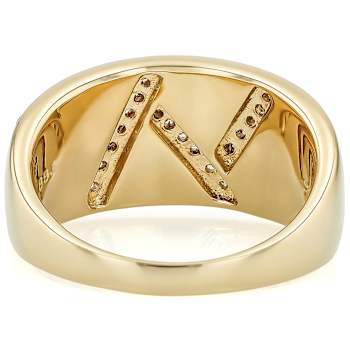 Black And White Mother-Of-Pearl And White Zircon Ring In 18K Gold Over
Sterling Silver 0.17ctw