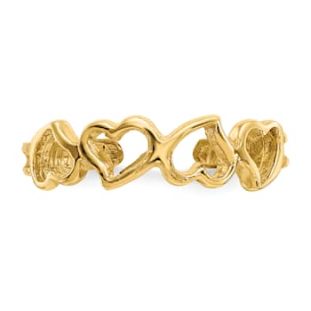 14K Yellow Gold Heart Toe Ring