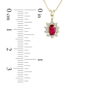 0.35ctw Ruby and Diamond Pendant 14k Yellow Gold