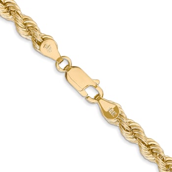 14k Yellow Gold 5mm Solid Rope 28 Inch Chain