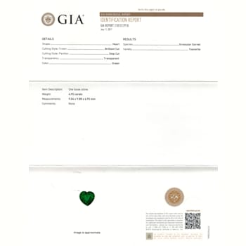 Tsavorite 9.8x9.5mm Heart Shape 4.95ct