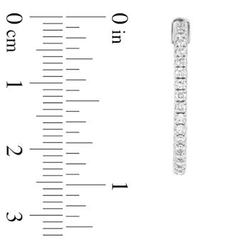 1.00ctw Diamond Hoop Earrings in 14k White Gold