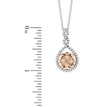 3.57ctw Morganite and Diamond Pendant in 14k White Gold