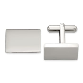 Stainless Steel Polished Rectangle Cuff Links