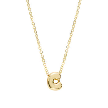 CZ Initial C Tennis Necklace And Pendant Set In 14K Gold Over Brass 4.05ctw