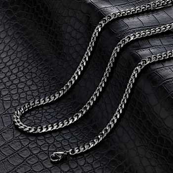 Invicta Men's Curb Link Chain Necklace 6mm In Stainless Steel 24 Inch