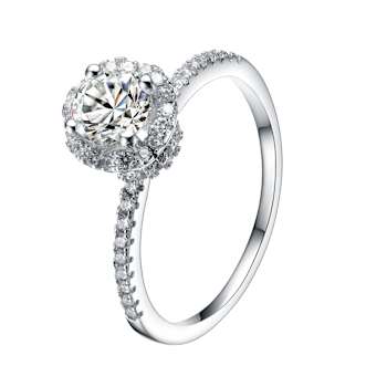 CZ Solitaire Ring In Sterling Silver
