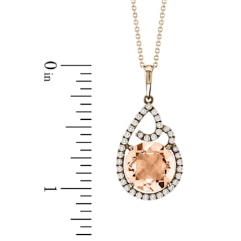 3.43ctw Morganite and Diamond Pendant in 14k Rose Gold