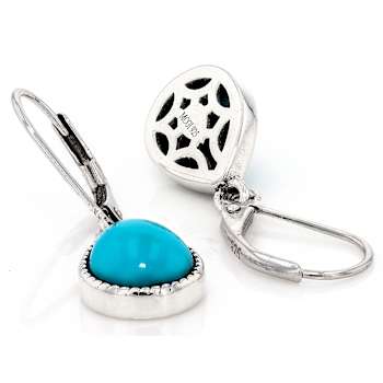 Turquoise Sterling Silver Earrings 10x8mm
