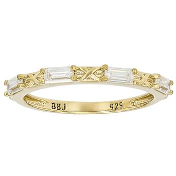 Moissanite Baguette Stackable Ring Set Of 2 In 14K Gold Over Sterling
Silver 0.72ctw DEW