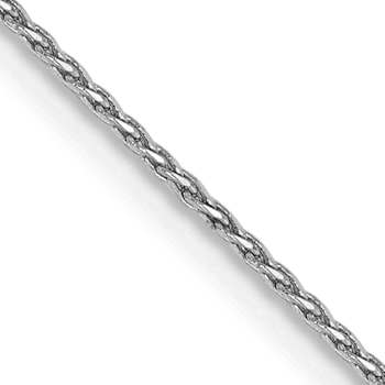 Rhodium Over 14k White Gold 0.8mm Solid Diamond-Cut Parisian Wheat 24
Inch Chain