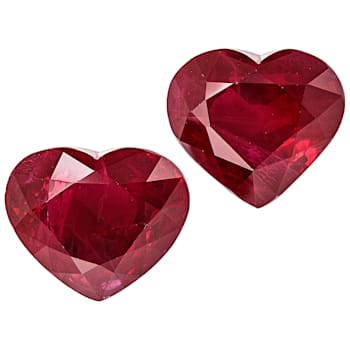 Ruby 8.20x9.72mm Heart Shape Matched Pair 8.08ctw