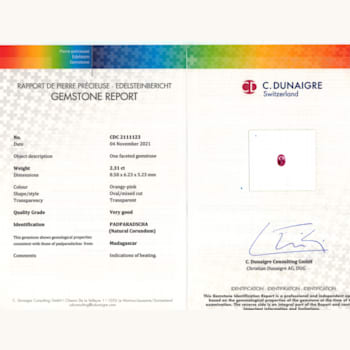 Padparadscha Sapphire 8.0x6.23mm Oval 2.31ct