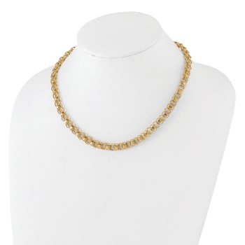 14K Yellow Gold Polished Fancy Link Necklace