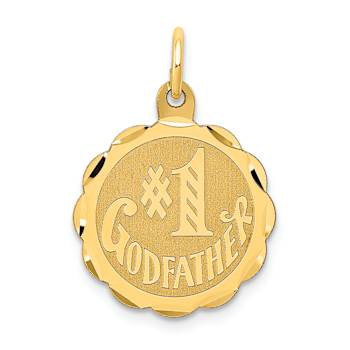14K Yellow Gold Number 1 GODFATHER Charm