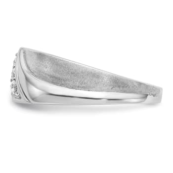 Rhodium Over 14K White Gold Lab Grown Diamond SI1/SI2, G H I, Men's Band