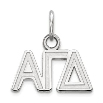 Rhodium Over Sterling Silver LogoArt Alpha Gamma Delta Extra Small Pendant