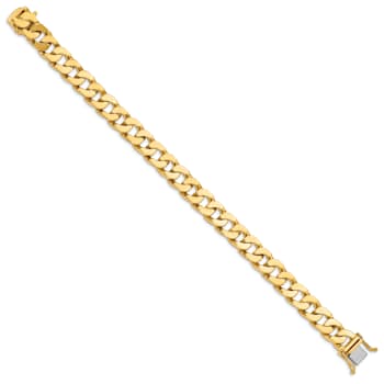 14K Yellow Gold 10mm Hand-Polished Fancy Link Bracelet