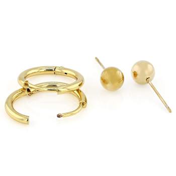Stud Ball and Hoop Earring Set