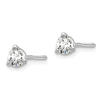 14K White Gold Lab Grown Diamond 1/3ctw VS/SI GH Screw Back 3-Prong Earrings