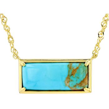 Turquoise East-West Necklace In 18K Gold Over Sterling Silver