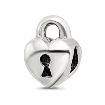 Sterling Silver Heart Lock Bead
