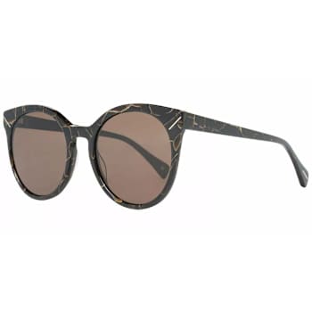 Yohji Yamamoto Black and Brown Round Frame / Brown Lenses Sunglasses