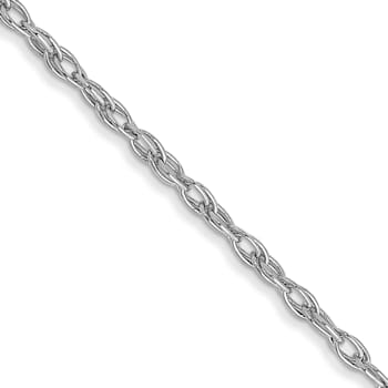 Rhodium Over 14k White Gold 1.35mm Solid Cable 16 Inch Chain