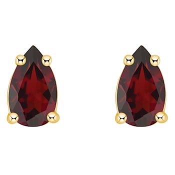 5x3mm Pear Shape Garnet 14k Yellow Gold Stud Earrings