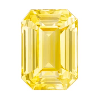 Yellow Sapphire Loose Gemstone Unheated 9.94x6.96mm Emerald Cut 3.65ct