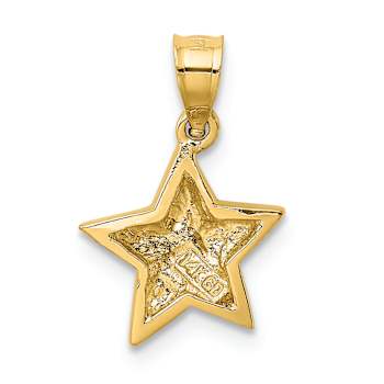 14k Yellow Gold Polished Small Star Pendant
